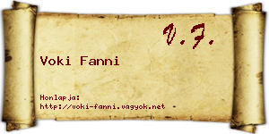 Voki Fanni névjegykártya